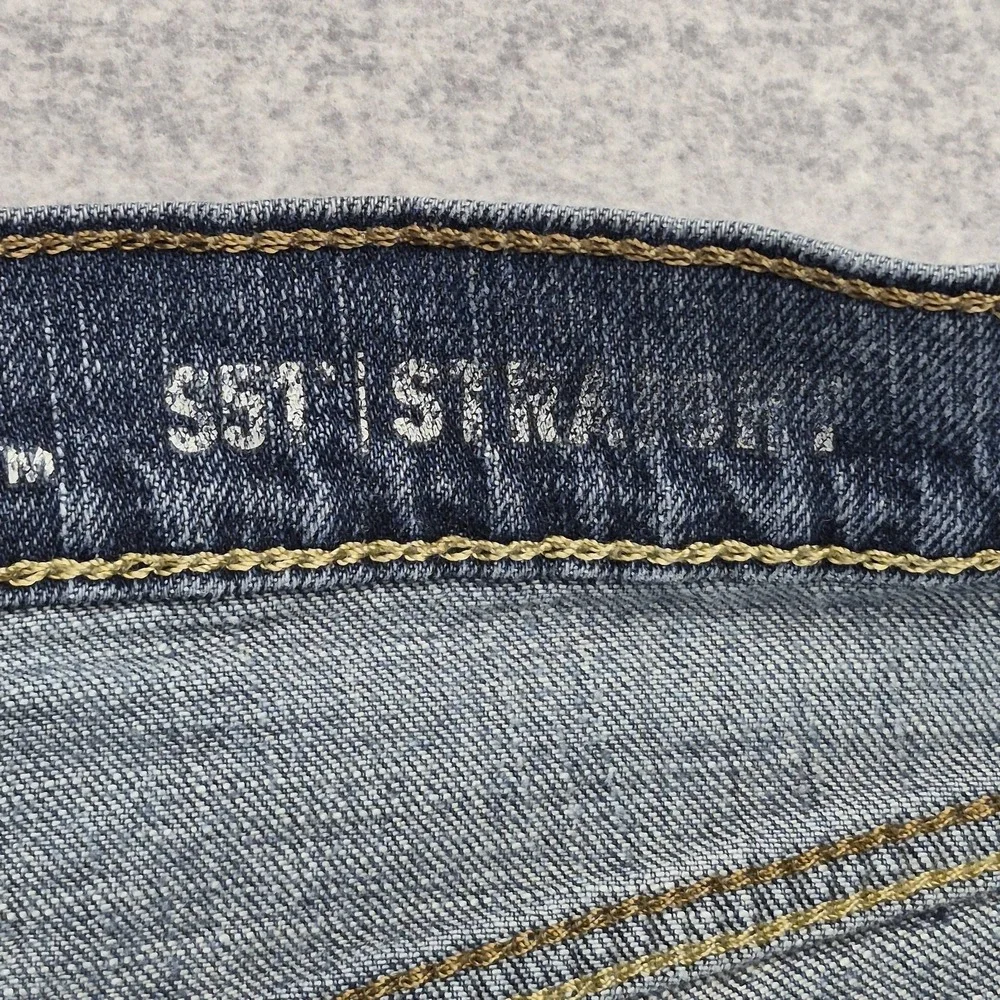 Signature Levi Jeans Mens 32x32 Blue Strauss S51 Straight Leg Denim Work Casual